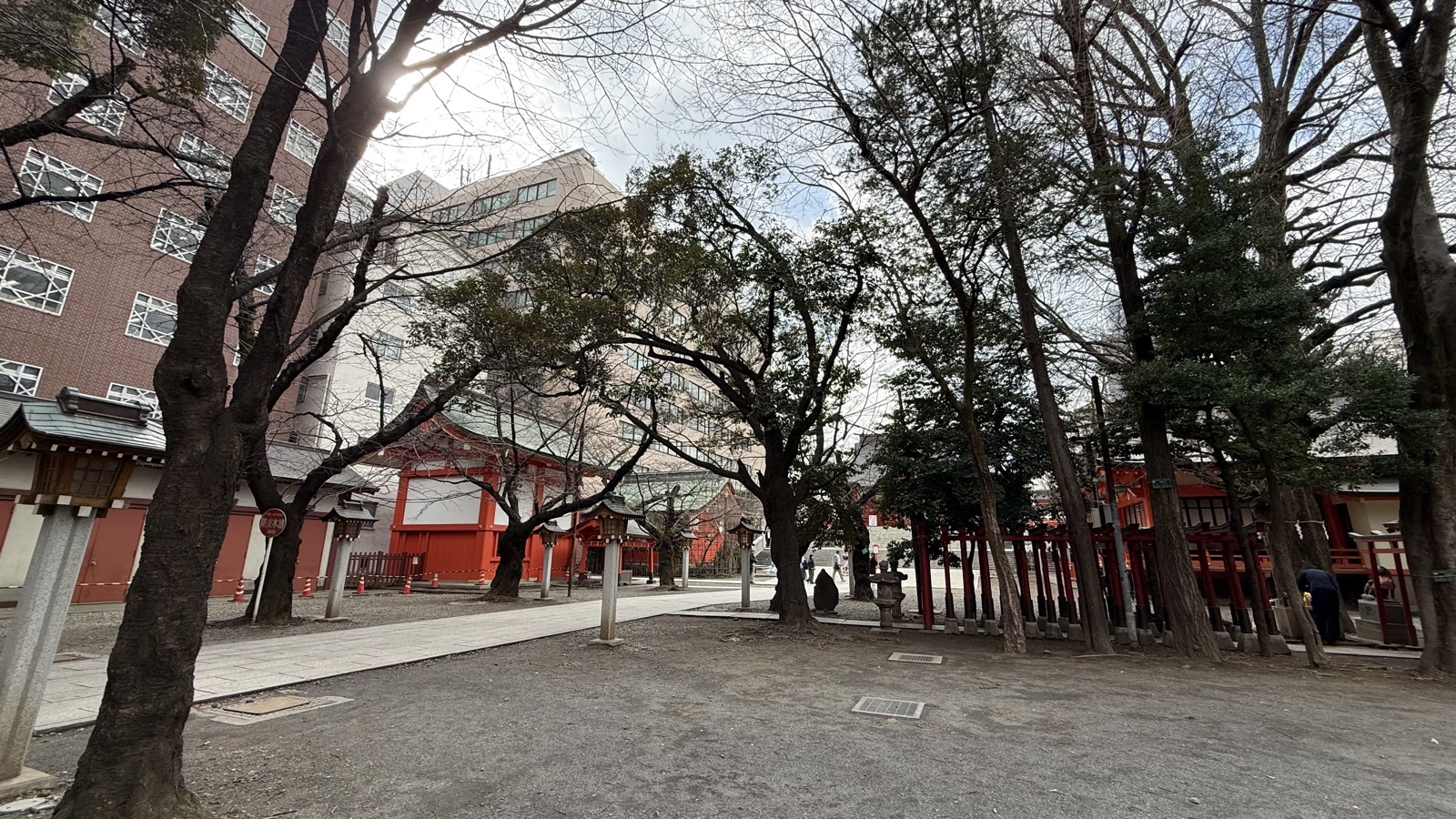 Rows of torii leading to an auxiliary shrine