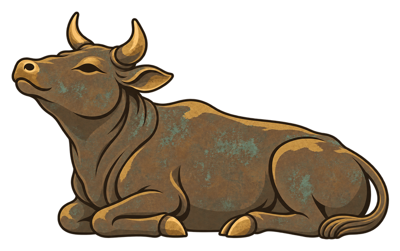 Reclining ox statue of a Tenmangu shrine