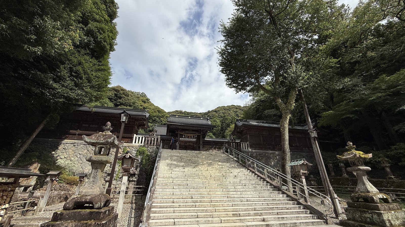 The stone steps leading up to the shrine