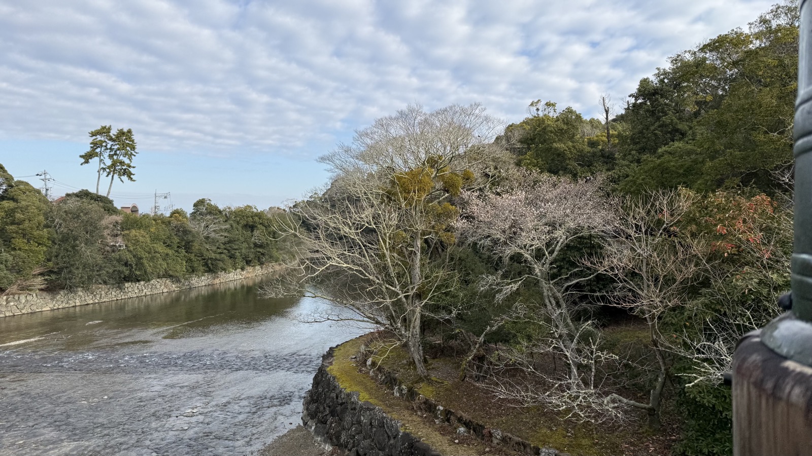 The Isuzu River as plum blossoms bloom