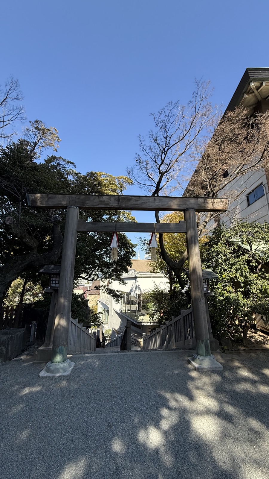 The city seen through a torii