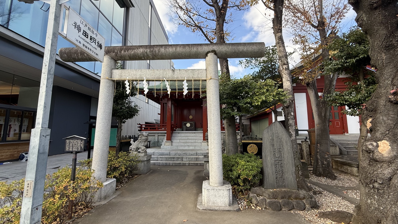 Stone torii leading to the auxiliary shrines