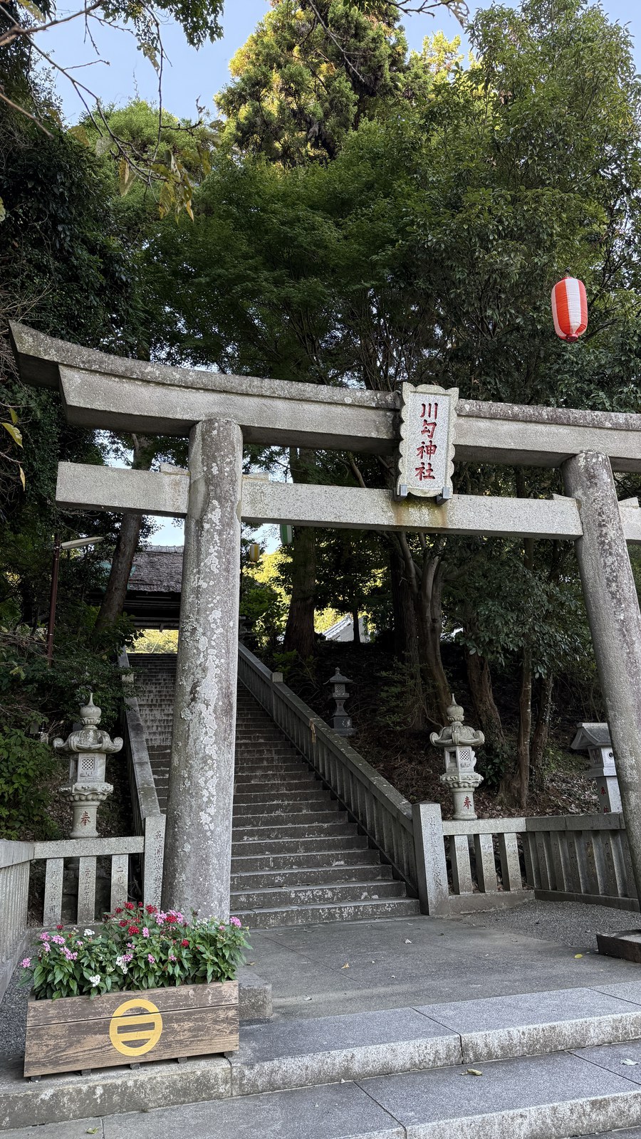 The stone torii and the steps beyond it