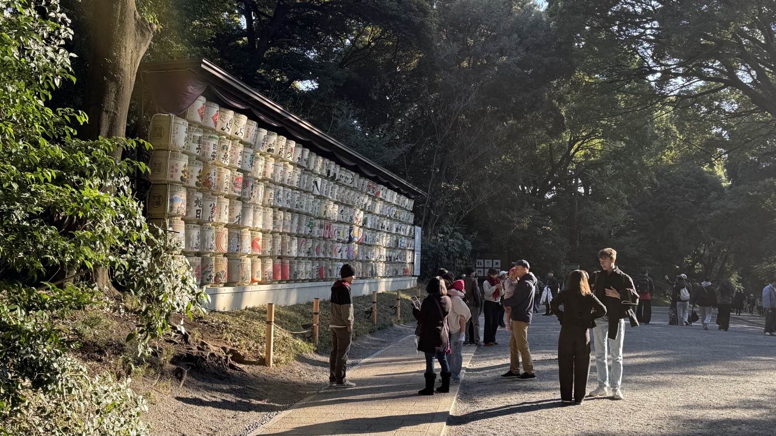 Sake casks donated to the shrine