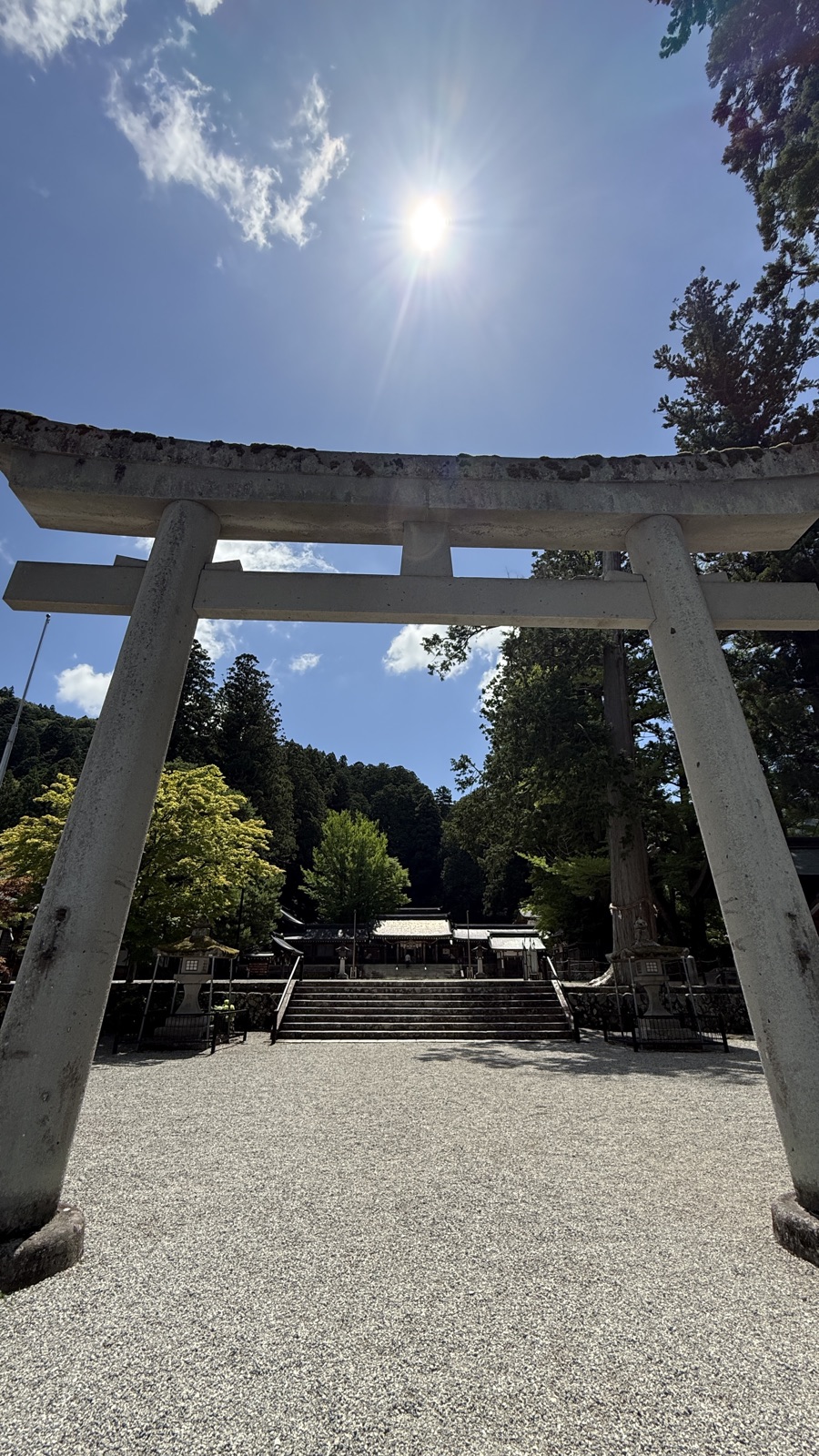 The torii and the shrine buildings