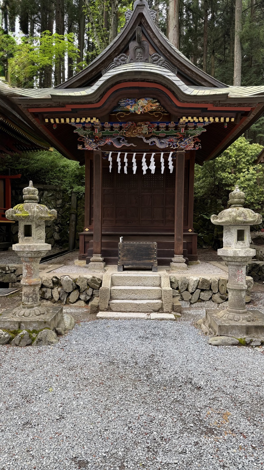 Carved shrine building