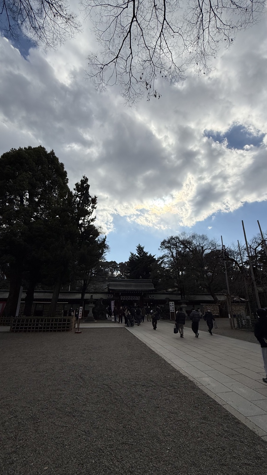 The broad grounds leading to the worship hall