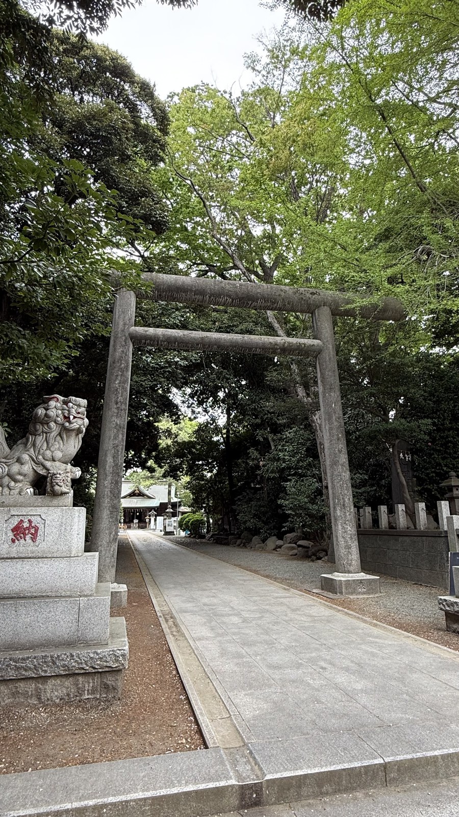 A komainu beside the torii